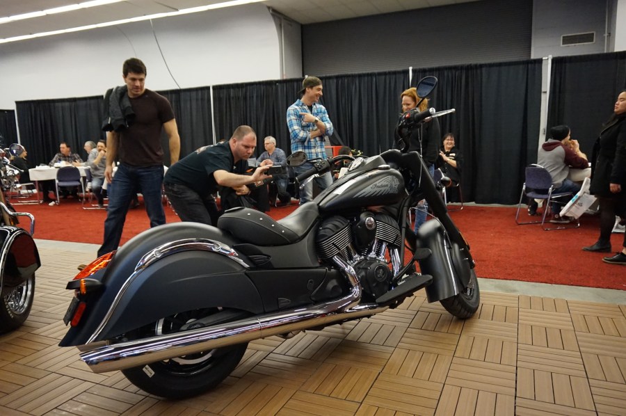 Indian motorcycle in black